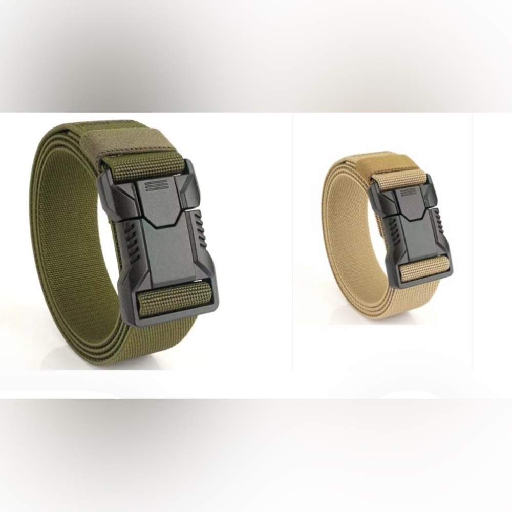 Tactical Men's Web Belt Durable Nylon canvas with Quick-Release Buckle 49”